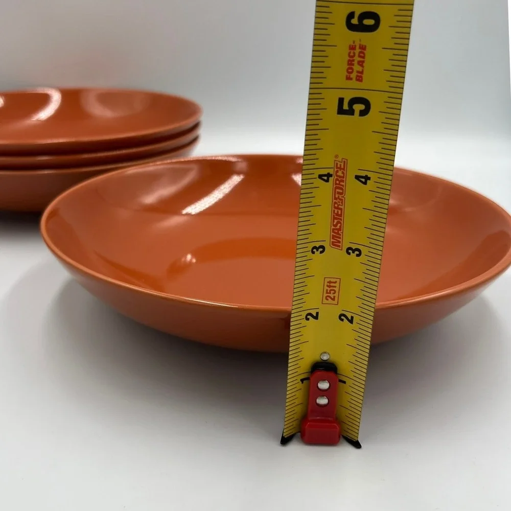 IKEA Fargklar Salad Bowls 4pc 9.5in Rust Orange Very Good Glossy Stoneware - Picture 8 of 8